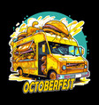 oktoberfest hamburgers minivans campers or food vector image vector image