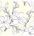 seamless vintage pattern with magnolia flower vector image