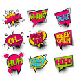 winner set colored comics book balloon vector image