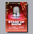 advertising flyer banner on stand up show vector image vector image