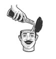 beer poured into head sketch vector image
