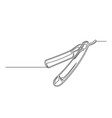 continuous one line barber razor vector image