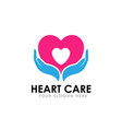 heart care logo design template vector image