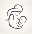 mother breastfeeding her baby symbol vector image vector image