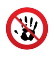 no hand print sign icon stop symbol vector image vector image