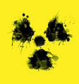 radioactivity danger sign made grunge splashes vector image vector image