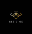 elegant minimalist bee line outline monoline logo vector image vector image