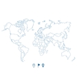 political world blue map vector image