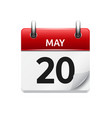 may 20 flat daily calendar icon date vector image