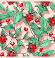 roantic watercolor ladybug and red hearts vector image vector image