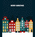 christmas decoration with winter town vector image