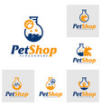 set of pet lab logo design template pet logo vector image vector image