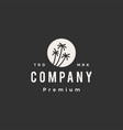 coconut tree round circle palm hipster vintage vector image