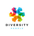 diversity people overlapping color logo icon vector image
