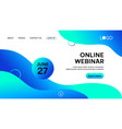 online webinar liquid landing page template vector image vector image