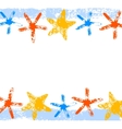 colorful starfishes grunge print summer background vector image vector image