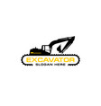 excavator logo template heavy equipment vector image
