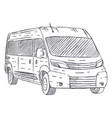 mini-bus hand-drawn vector image