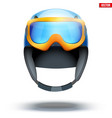 classic ski helmet with snowboard goggles vector image vector image