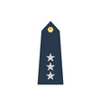 general lieutenant military stripe 3 stars rank vector image vector image