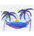 Cartoon woman resting in a hammock on the beach Vector Image