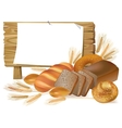 pastries wooden board sign vector image vector image