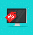 sale tag on computer screen vector image