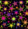 seamless of bright geometric multicolored stars vector image