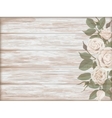 vintage wooden background white rose bud vector image vector image