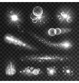 white sparkling realistic glitter lights vector image