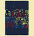 city cosmic poster vintage colorful vector image