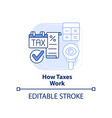 how taxes work light blue concept icon vector image vector image