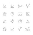 linear icons of charts business set isolate vector image vector image