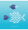big fish small fish teamwork concept vector image