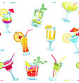 cocktails bar alcohol drinks seamless patter nice vector image