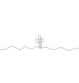 continuous line drawing of christian cross vector image