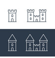 castle icon fort line symbol tower vector image vector image