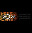 horizontal calendar 2022 grid day of month vector image vector image