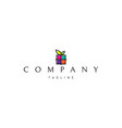 logo on which an abstract image of a box vector image