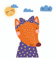 cute fox girl vector image