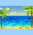 sea tropical beach summer papercut vector image vector image