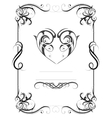 vintage frame with heart shape vector image