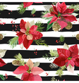 vintage poinsettia flowers background seamless vector image