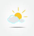 cloud and sun icon vector image