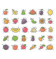simple icons of vegetables and fruit vector image