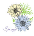 floral background in spring colors flowers vector image