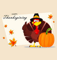 thanksgiving turkey happy day vector image