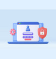 3d login and password concept vector image vector image