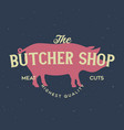 butcher shop and butchery hand written lettering vector image vector image