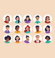 people avatar portraits face icons man and woman vector image vector image